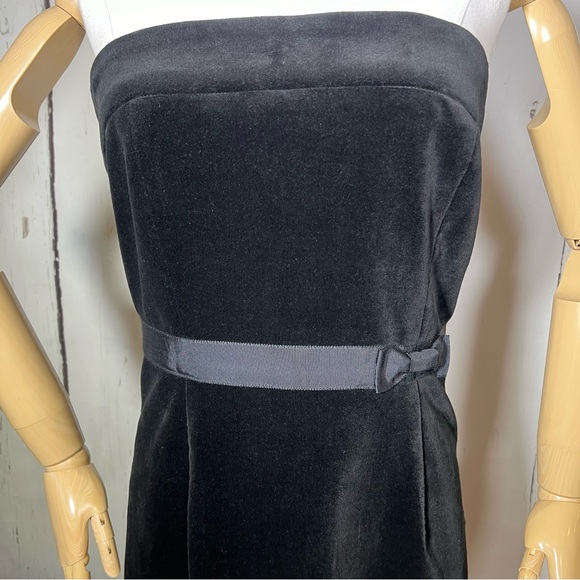 NEW NWT J. Crew Black Velvet Bow Strapless Fitted Cocktail Party Dress Size 6 - Picture 4 of 16